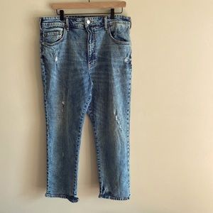 Pilcro and the Letterpress • distressed blue jeans